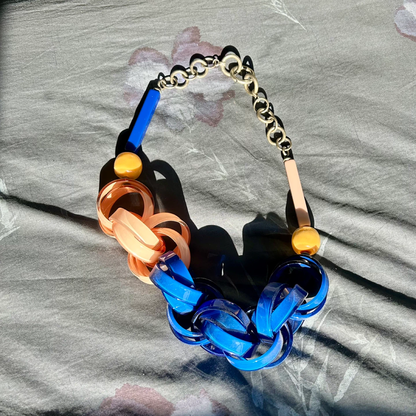 🌱Chunky Link Necklace - Blue, Peach - photo 2