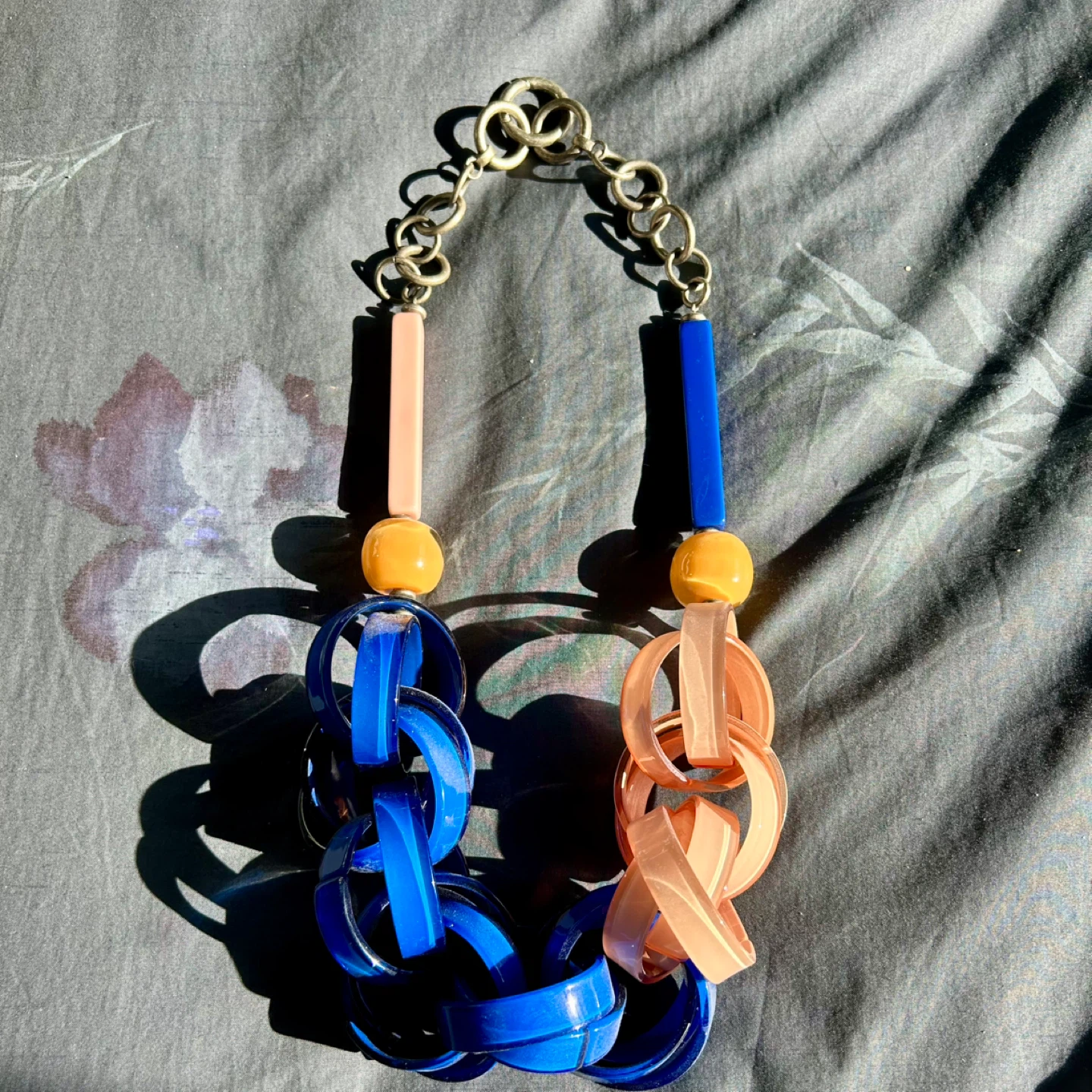🌱Chunky Link Necklace - Blue, Peach - photo 3