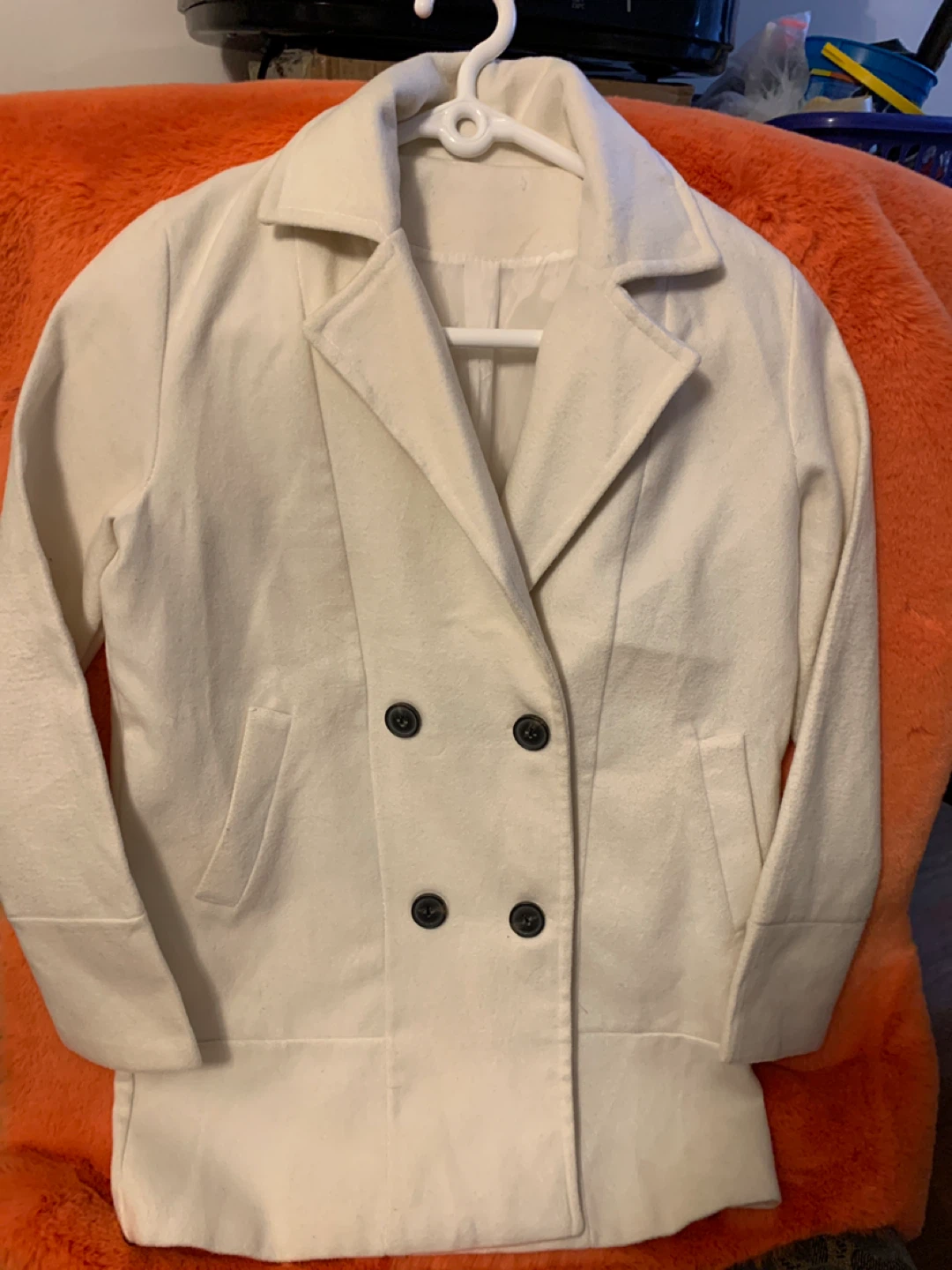 Women's Cream Peacoat, size S