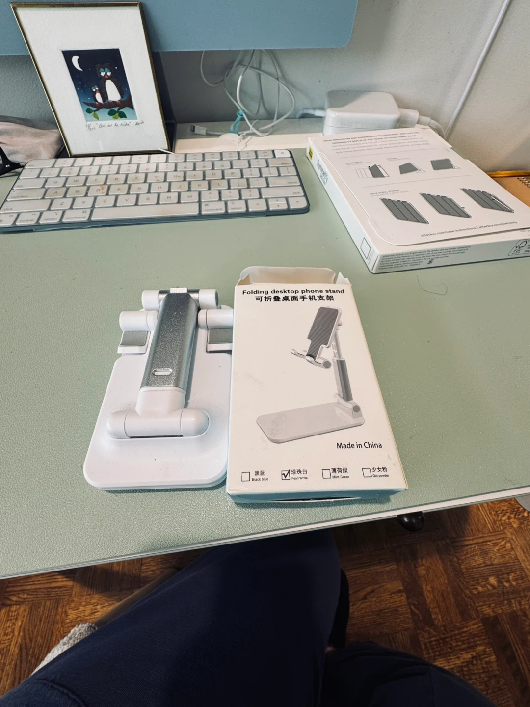 White Folding Desktop Phone Stand - photo 3