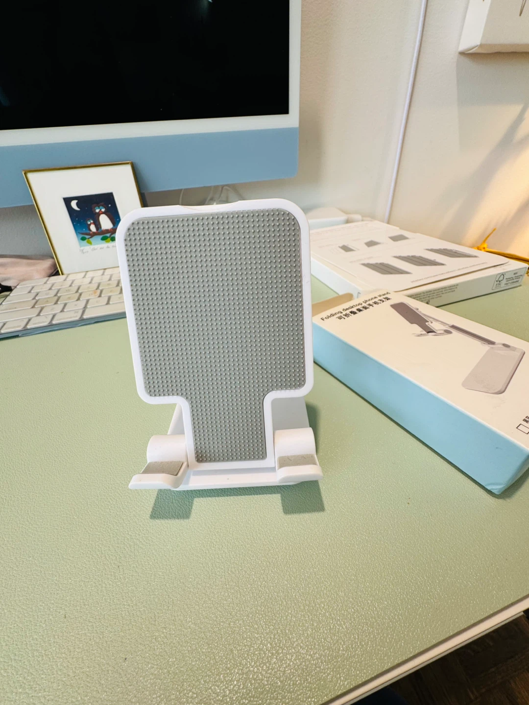 White Folding Desktop Phone Stand