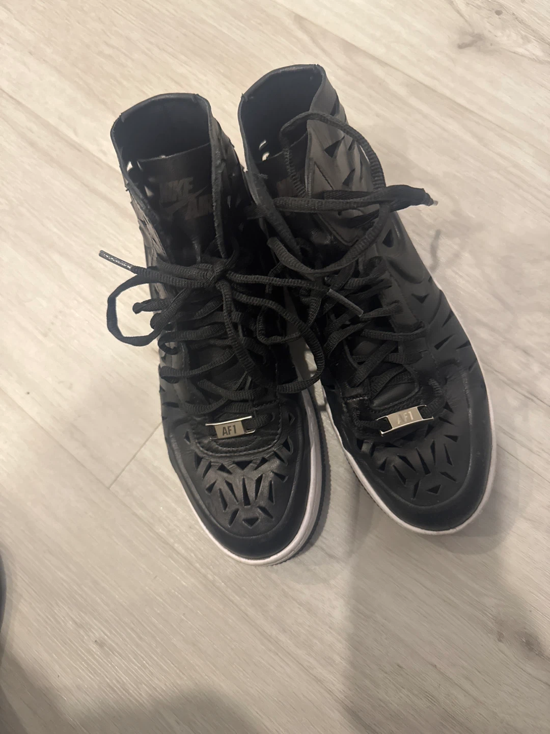 Nike Air Force 1 Mid Cutout Sneakers Black - photo 2