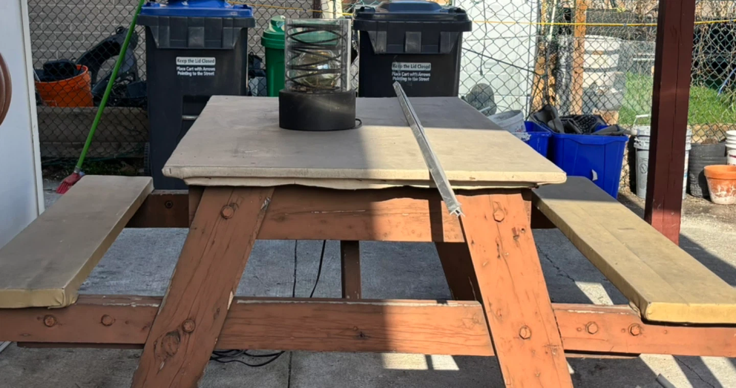 Wooden Picnic Table with Bench Seats