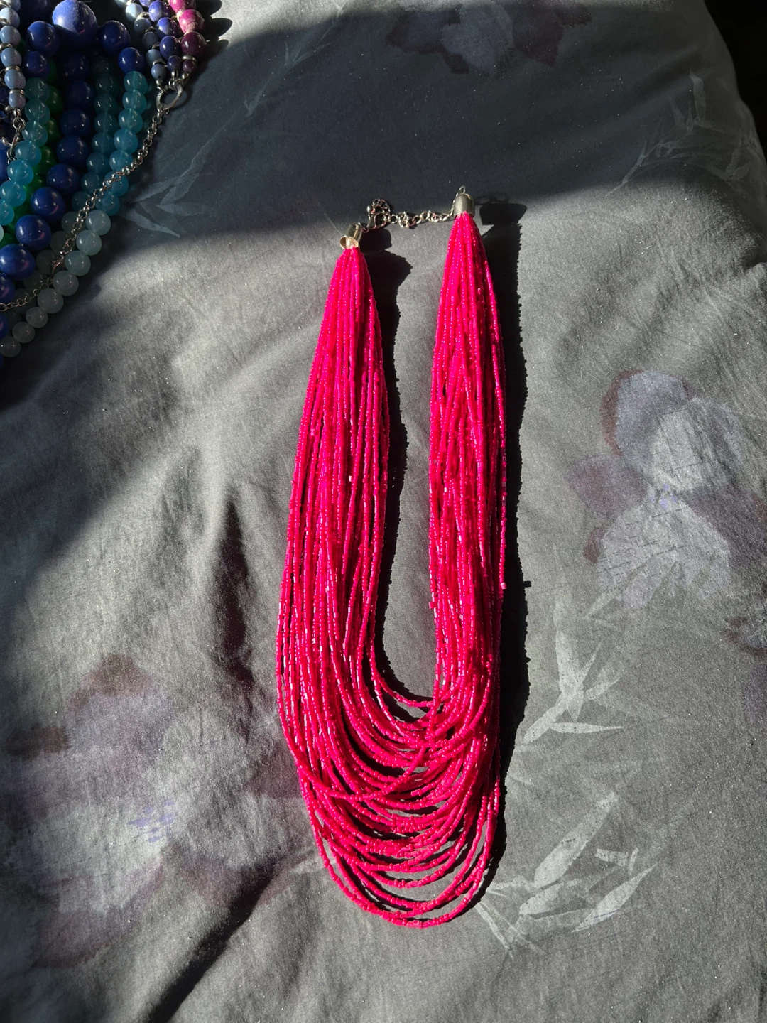 🌱Hot Pink Multi-Strand Beaded Necklace