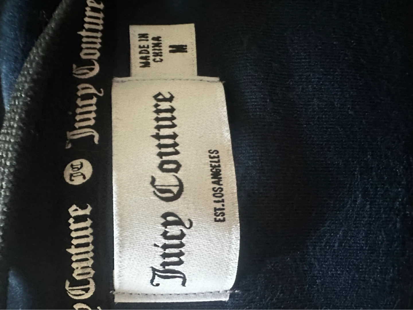 Juicy Couture Velour Hoodie Jacket Navy Blue Size M - photo 3