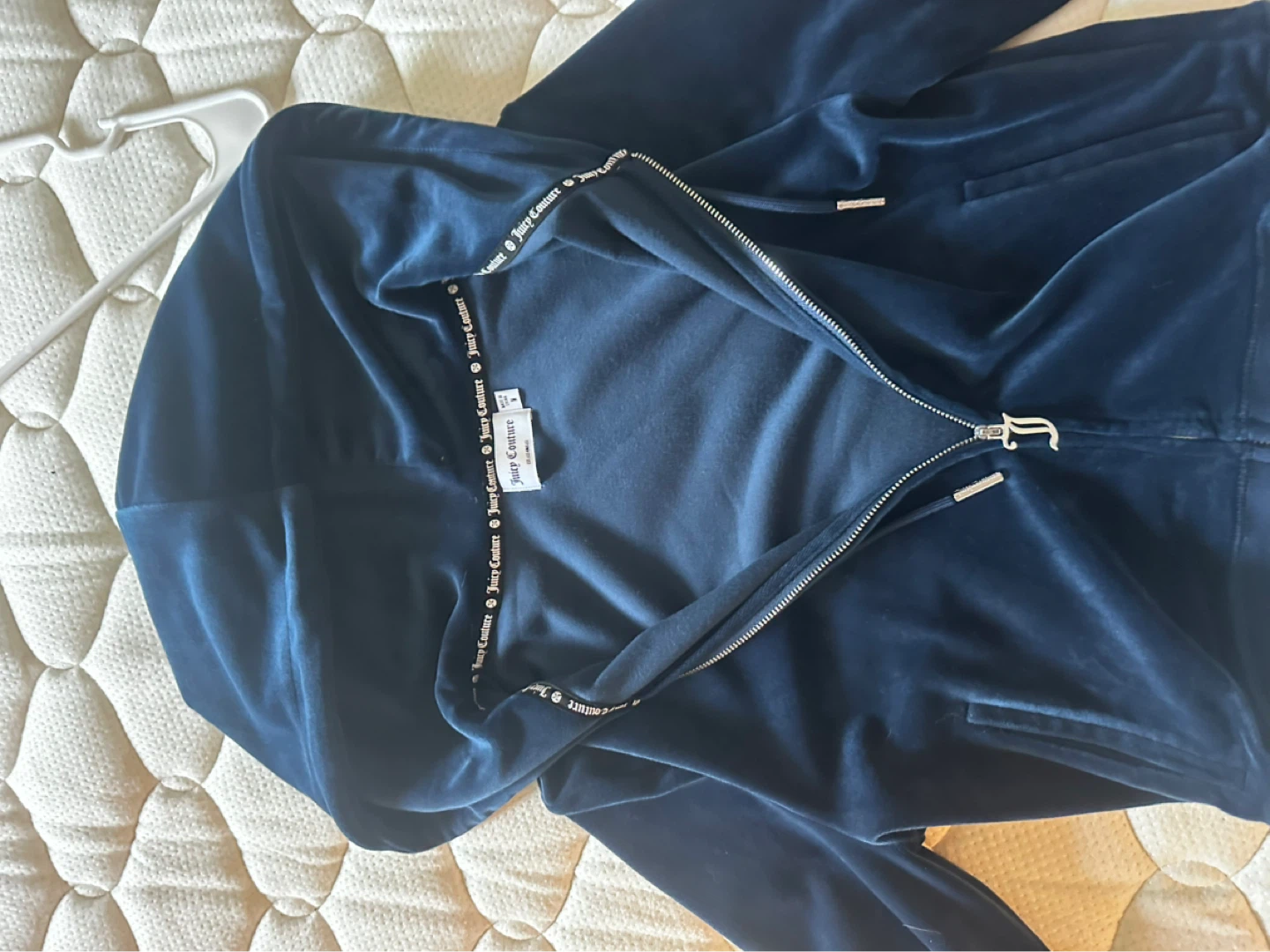 Juicy Couture Velour Hoodie Jacket Navy Blue Size M - photo 5