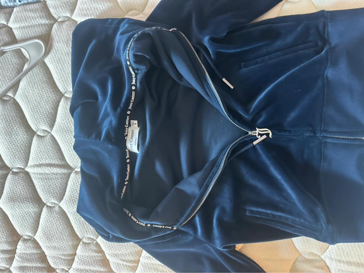 Juicy Couture Velour Hoodie Jacket Navy Blue Size M - photo 4