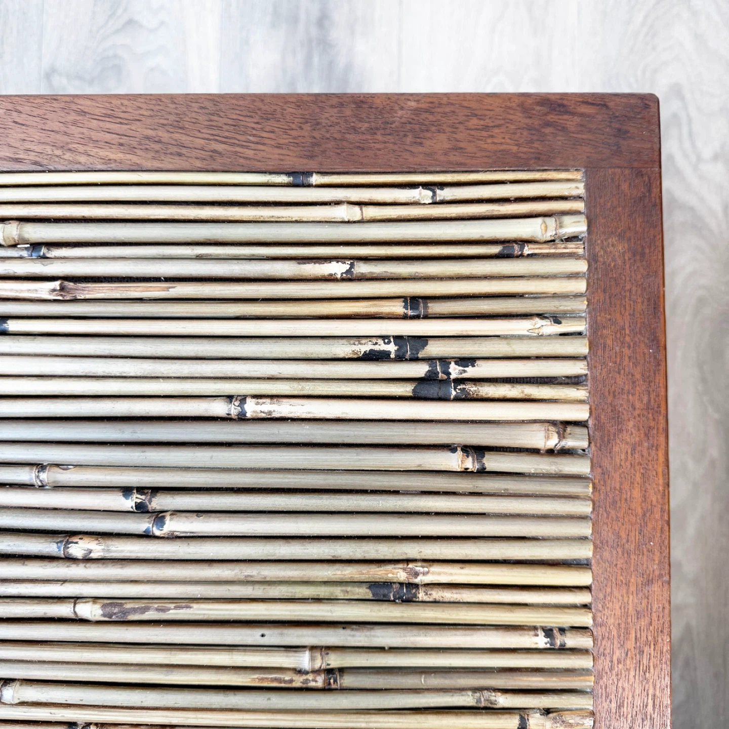 Danish Mid Century side table. Custom bamboo top. - photo 4