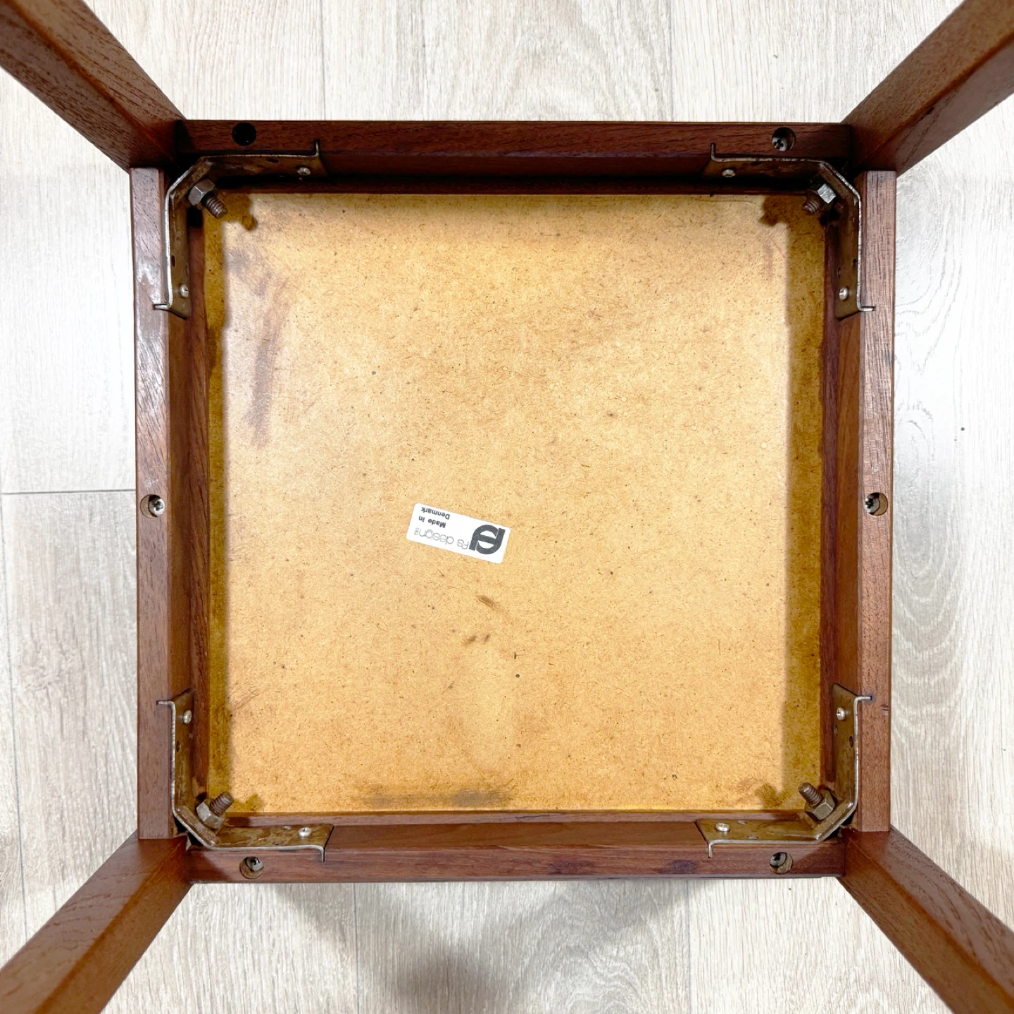 Danish Mid Century side table. Custom bamboo top. - photo 5