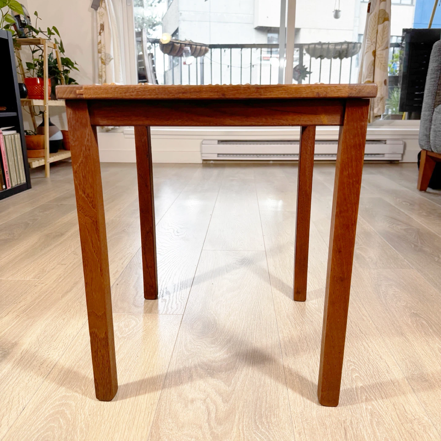 Danish Mid Century side table. Custom bamboo top. - photo 2