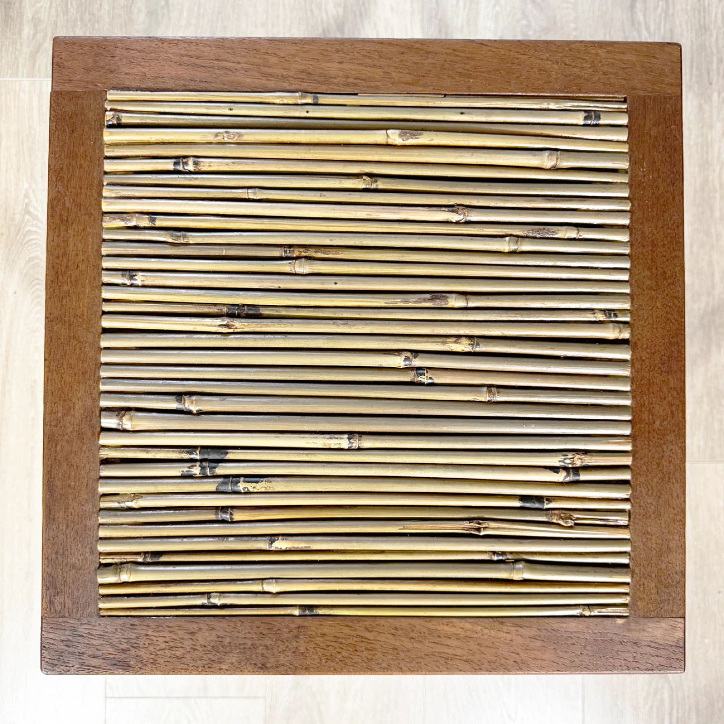 Danish Mid Century side table. Custom bamboo top. - photo 3