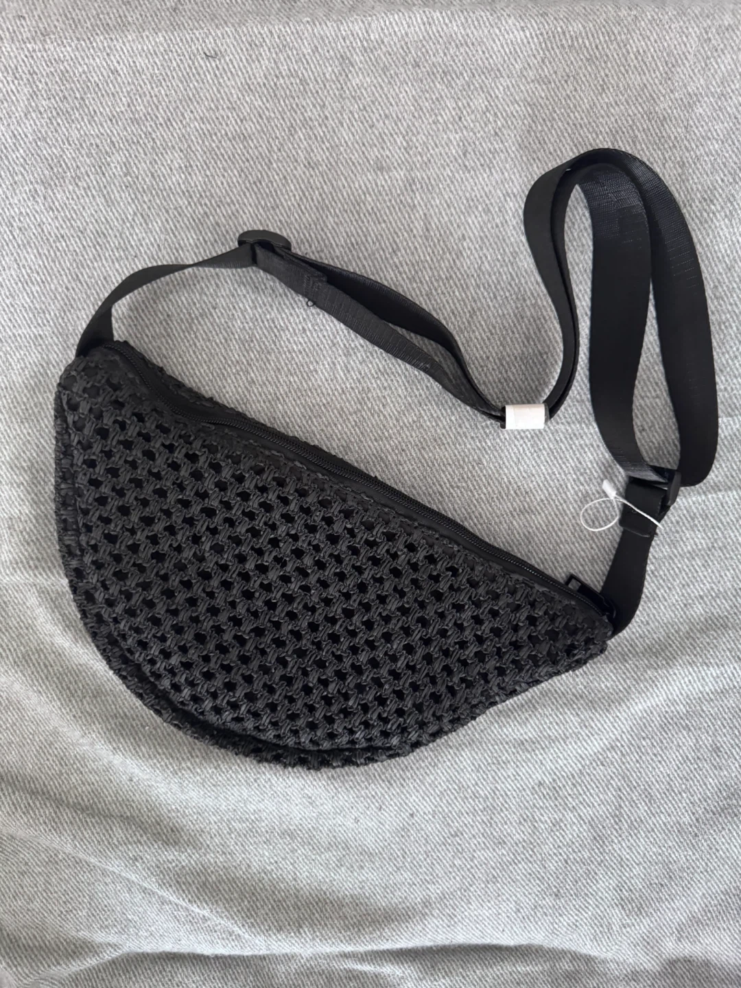 Black Crocheted Fanny Pack