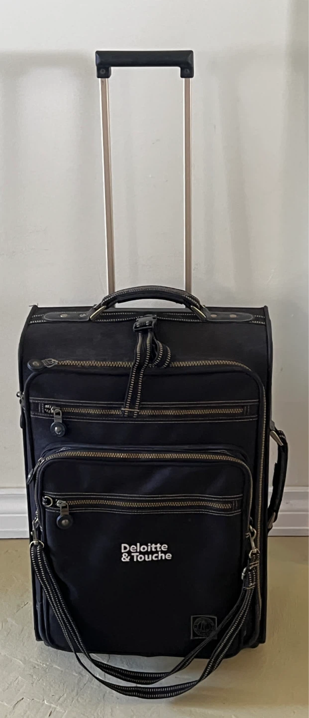 Black Deloitte & Touche Rolling Suitcase