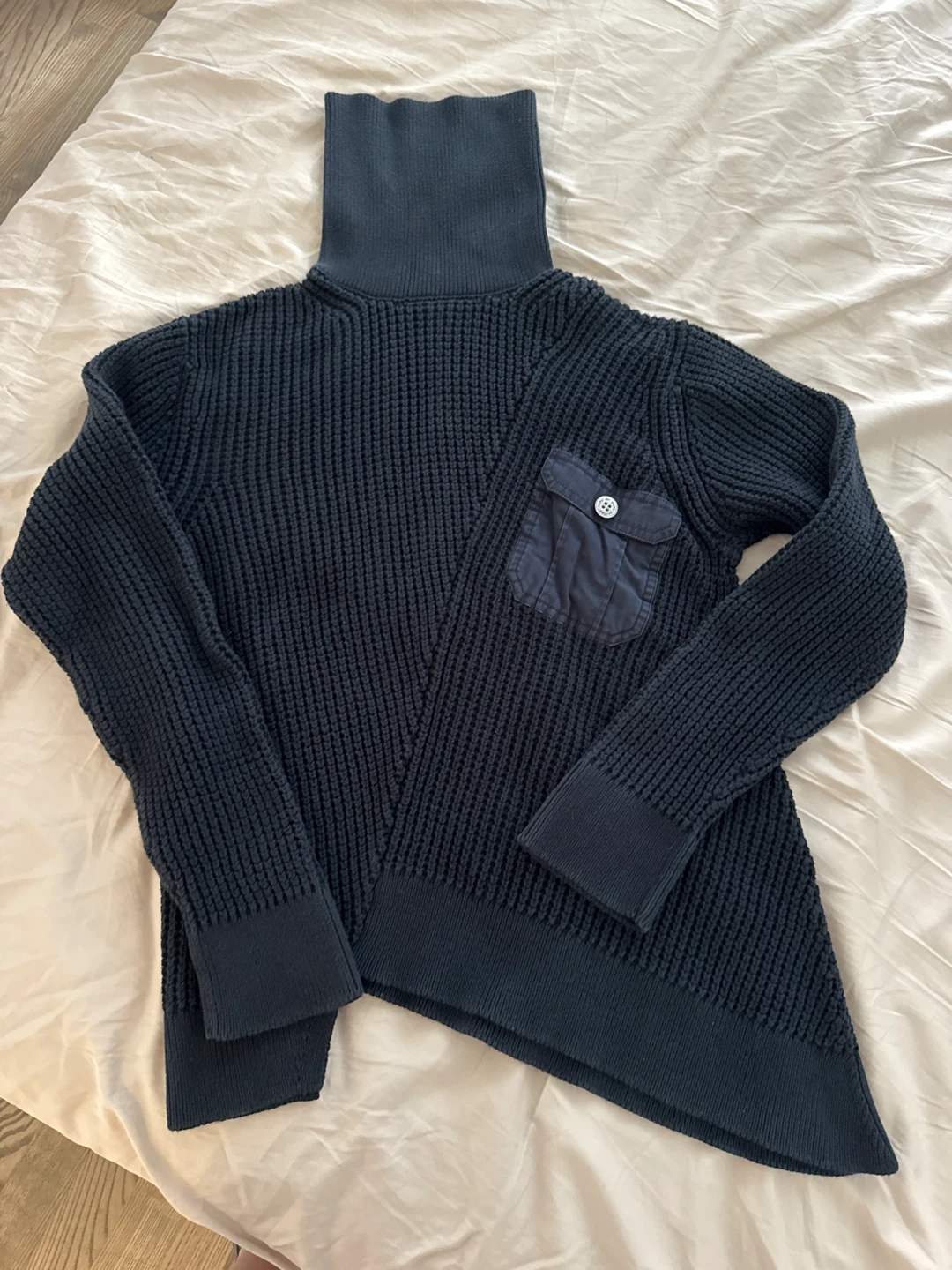Marc by Marc Jacobs Navy Blue Turtleneck Sweater with Pocket