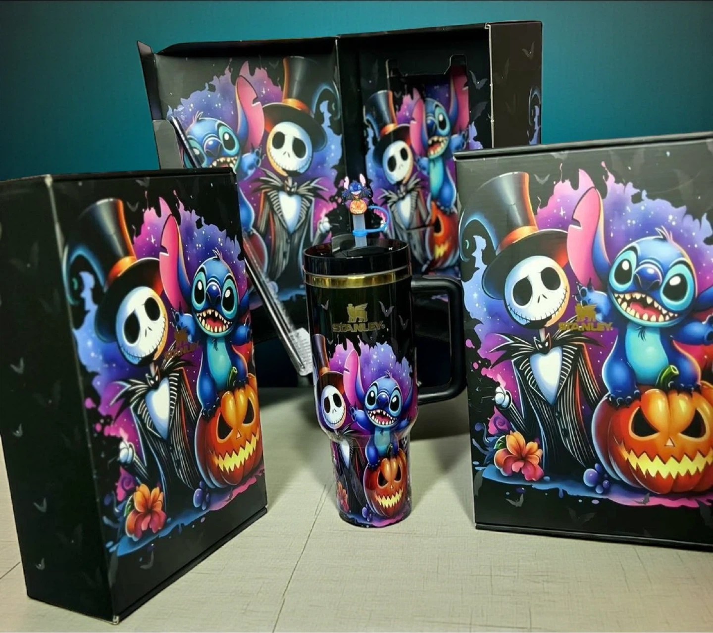 Stanley Tumbler Jack Skellington & Stitch Halloween