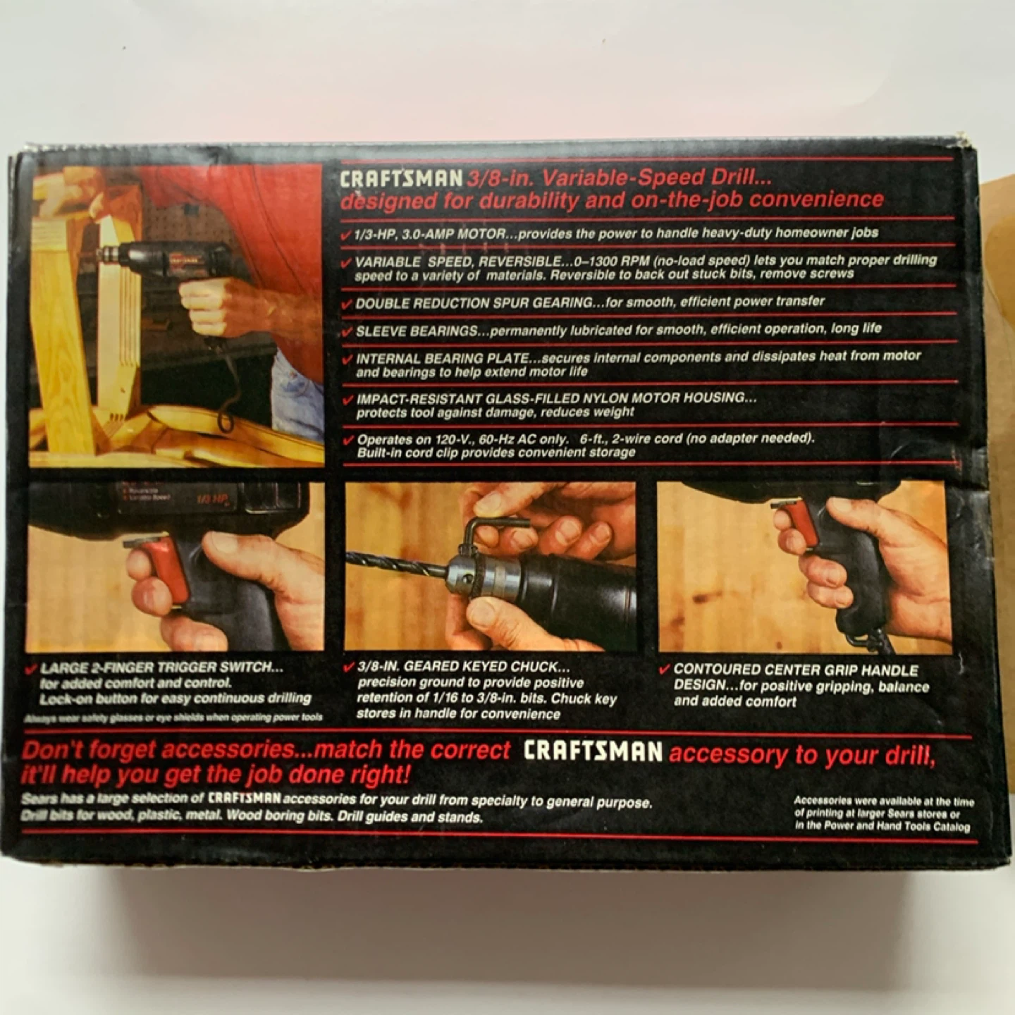 Sears Craftsman 3/8-in. Variable Speed Drill - photo 5