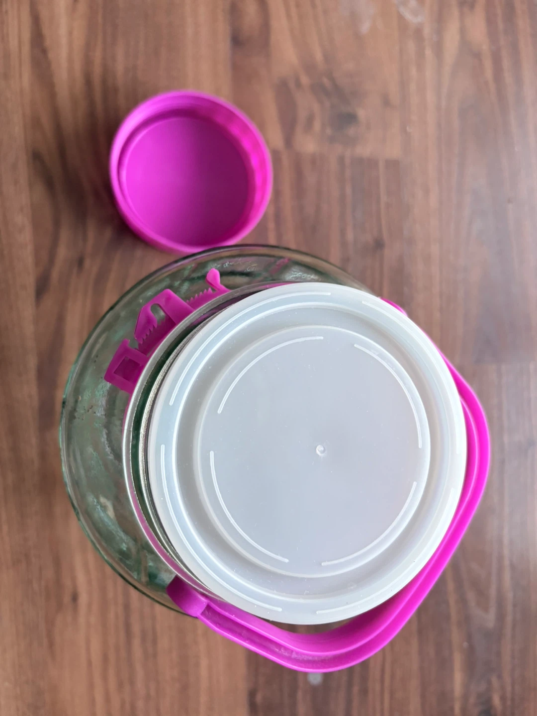 15 little Large Glass Jar with Pink Lid - photo 2