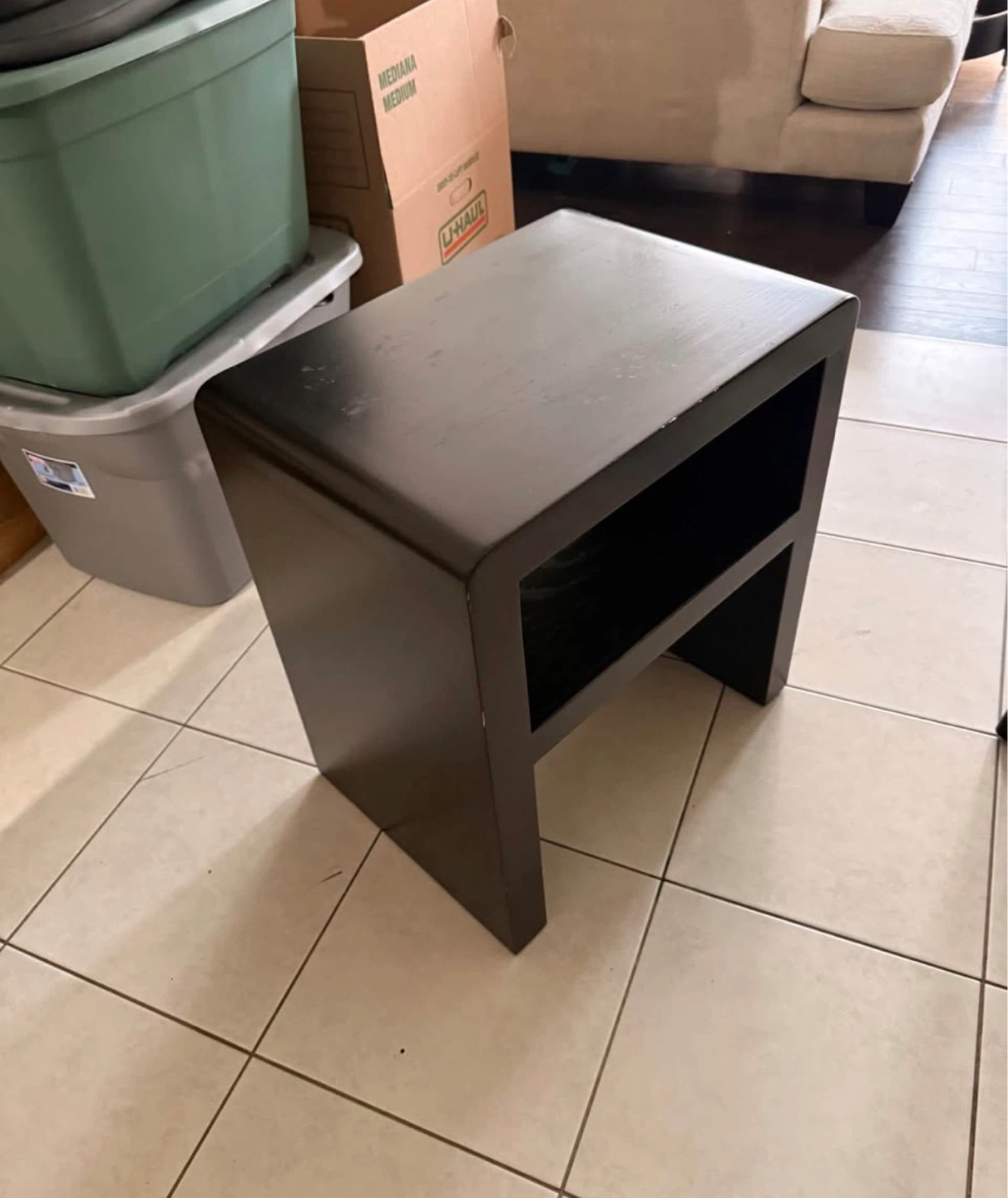 Dark Brown End Table with Shelf - photo 3