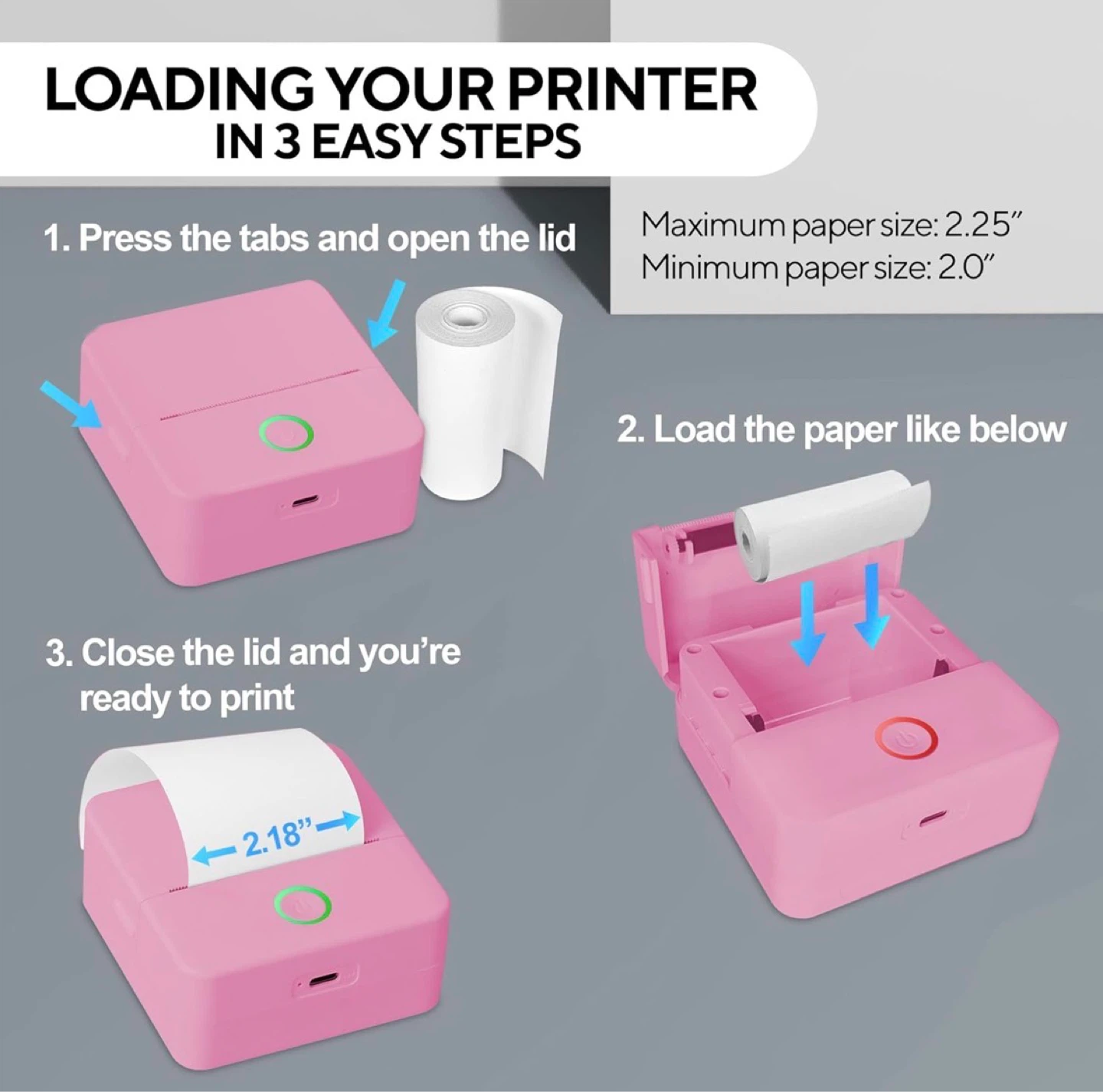 CORE Innovations Wireless Portable Thermal Printer Bundle - Pink - photo 2
