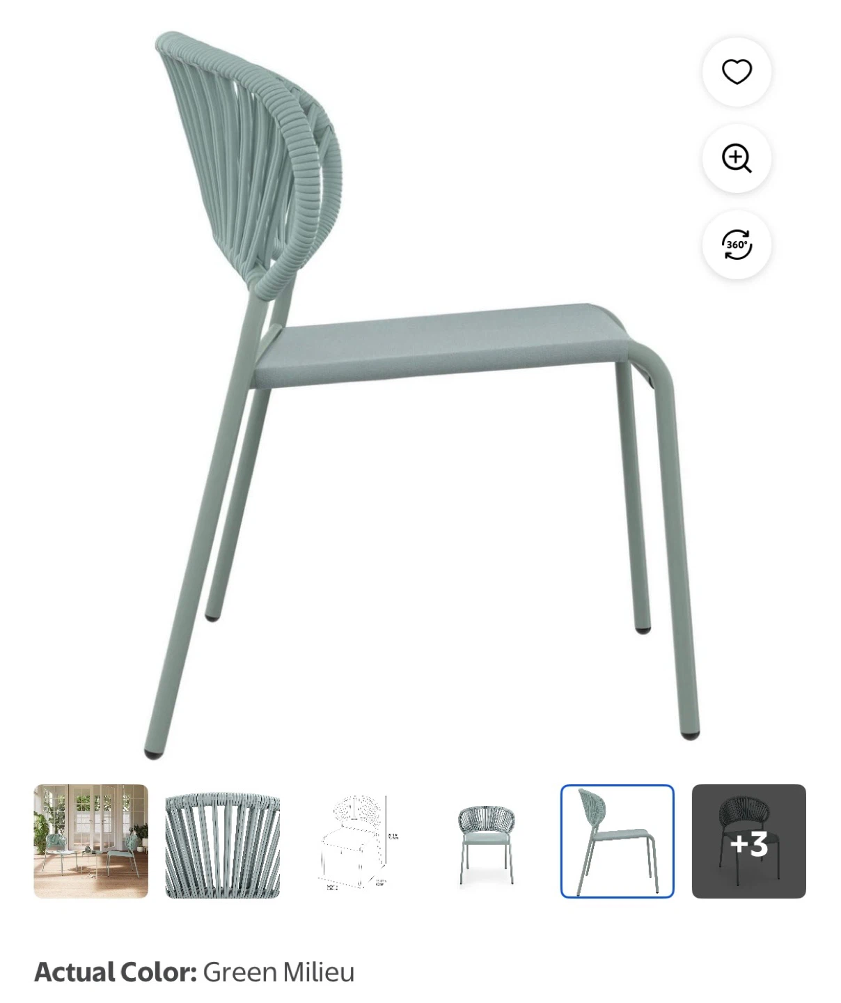 Sage Green Wicker & Sling Chair - photo 3