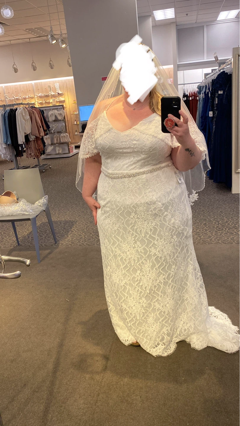 White Lace Wedding Dress with boho Shoulder Sleeves
