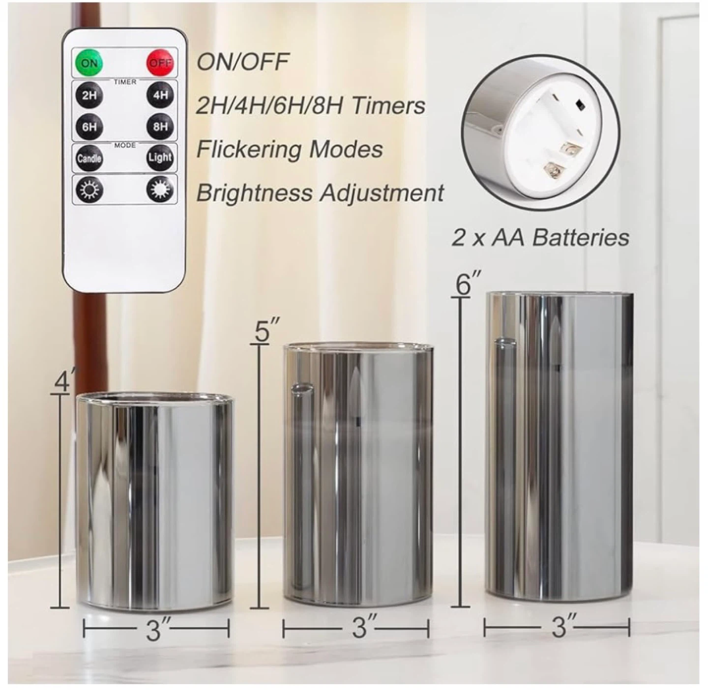 FLAMELESS CANDLES WITH REMOTE & TIMER - photo 5