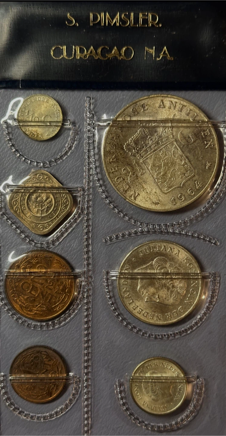 Uncirculated rare 1964 Coins of Neth. Antilles - photo 2