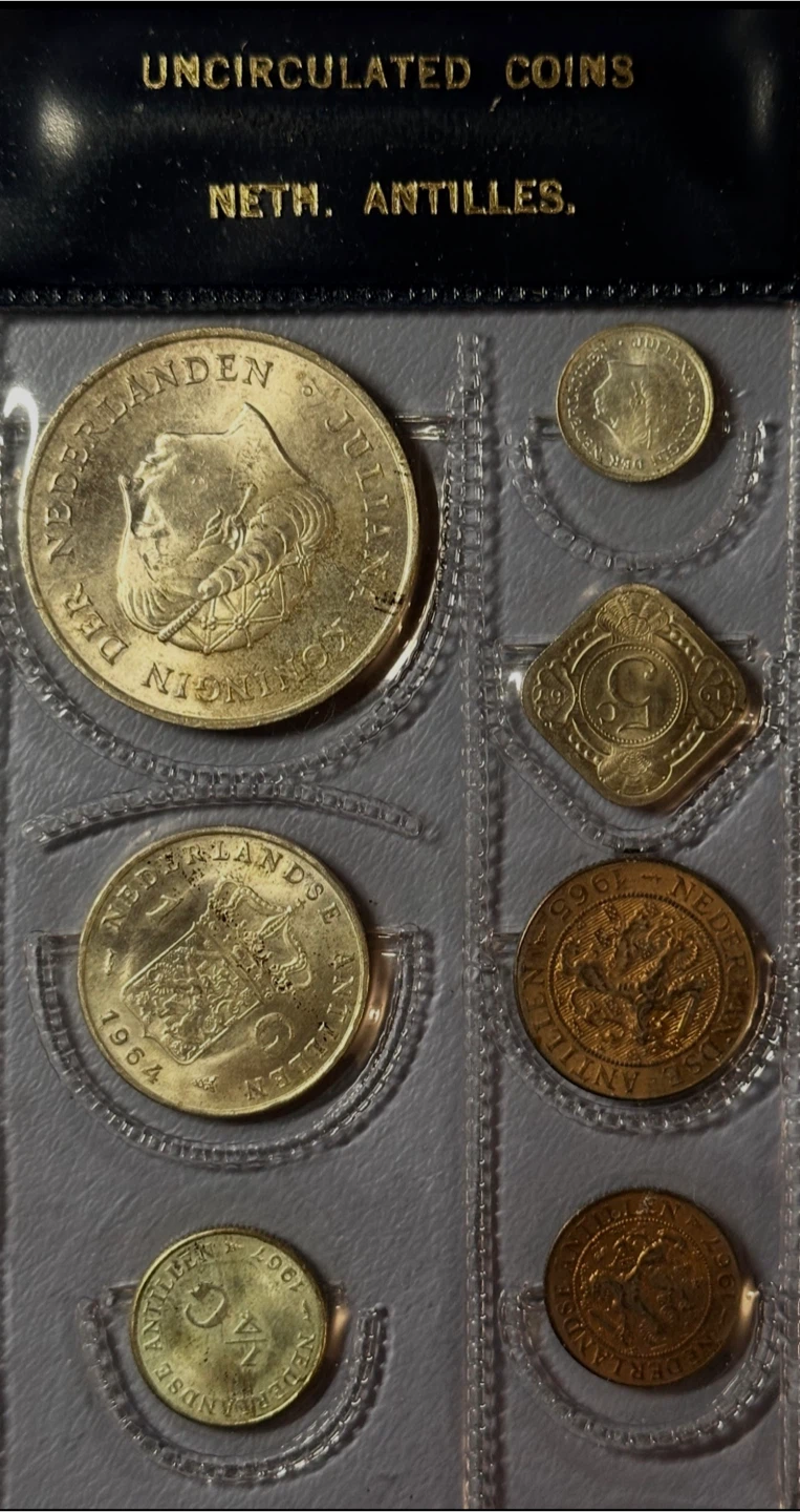 Uncirculated rare 1964 Coins of Neth. Antilles