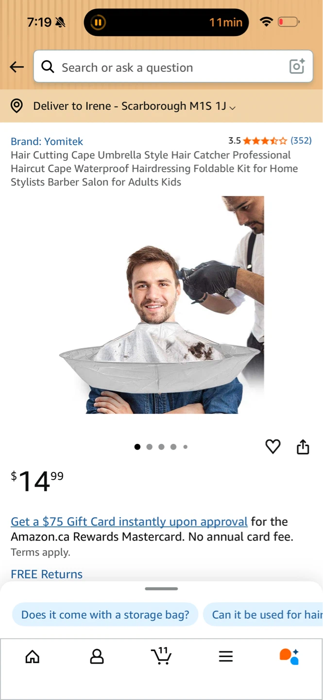 Yomitek Hair Cutting Cape Umbrella Style Hair Catcher