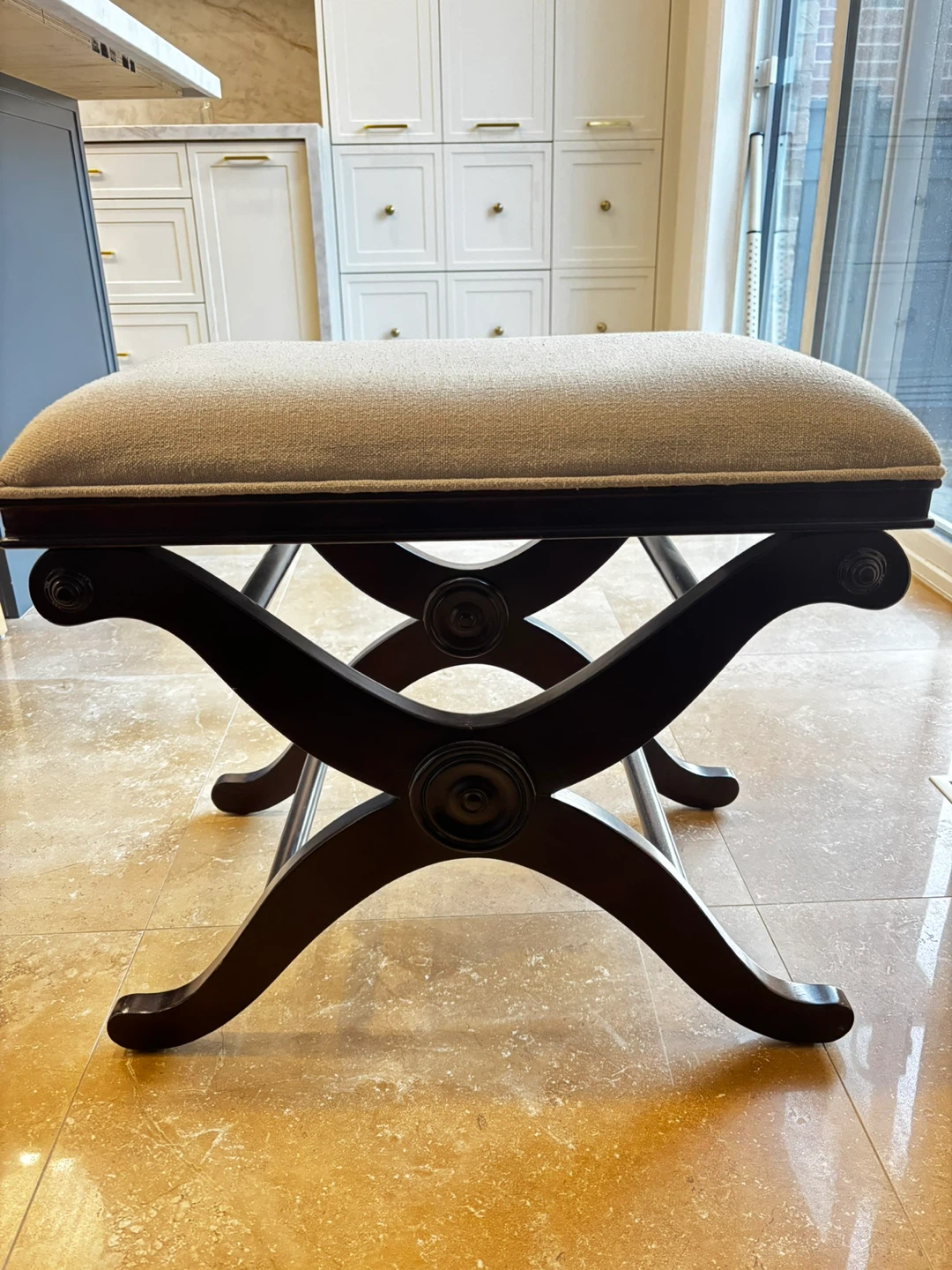 X-Frame Upholstered Bench