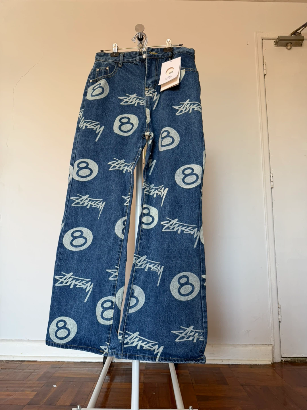 Stussy 8 Ball Pattern Denim Jeans