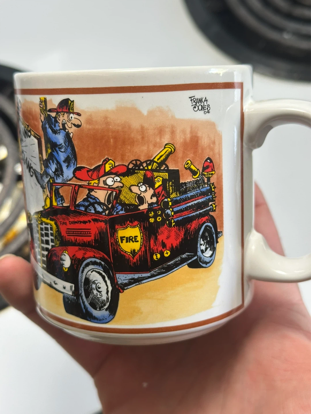 parody graphics humour with bite mug firemen
