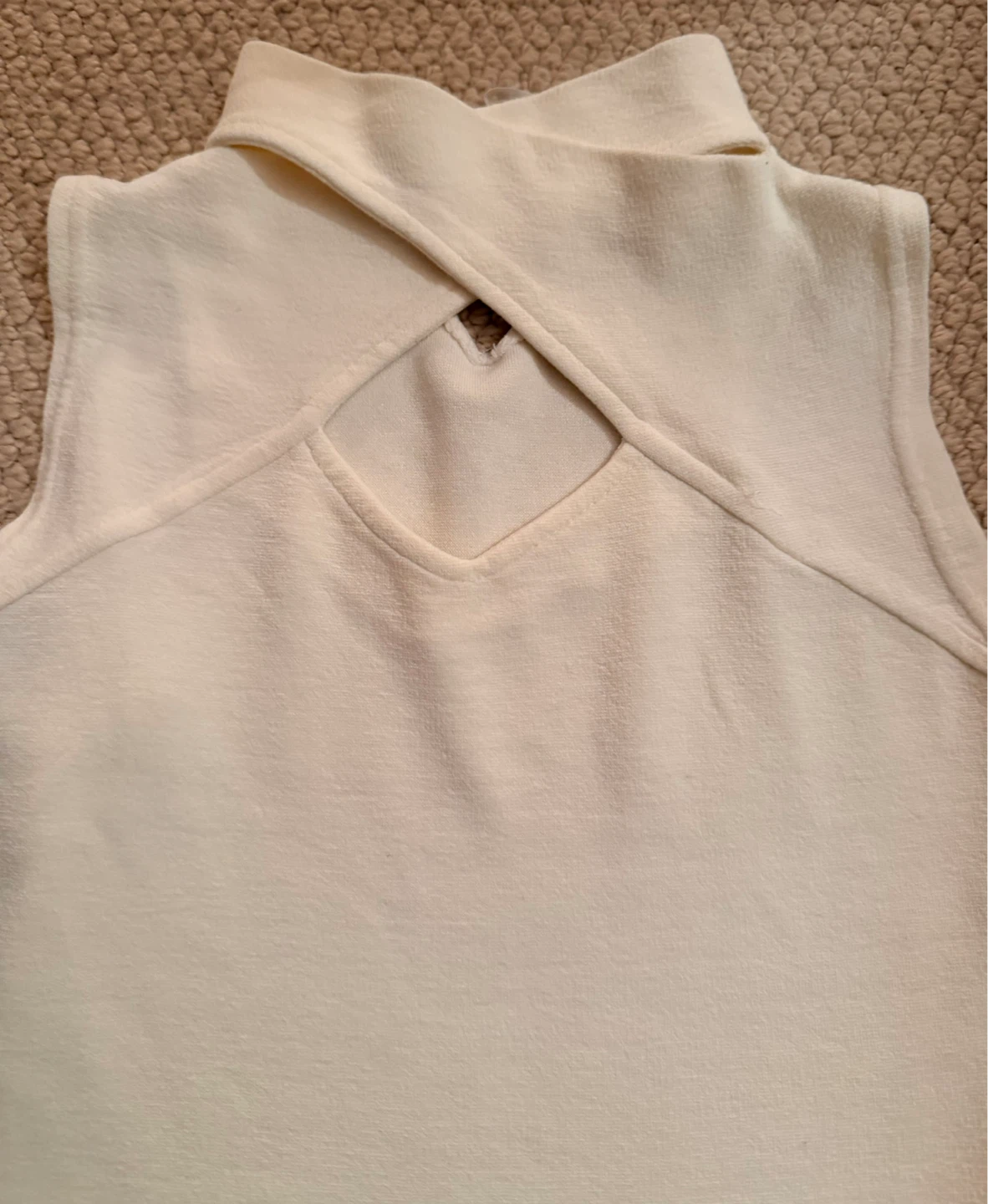 Off White Sleeveless Top / body with mock neck - photo 5