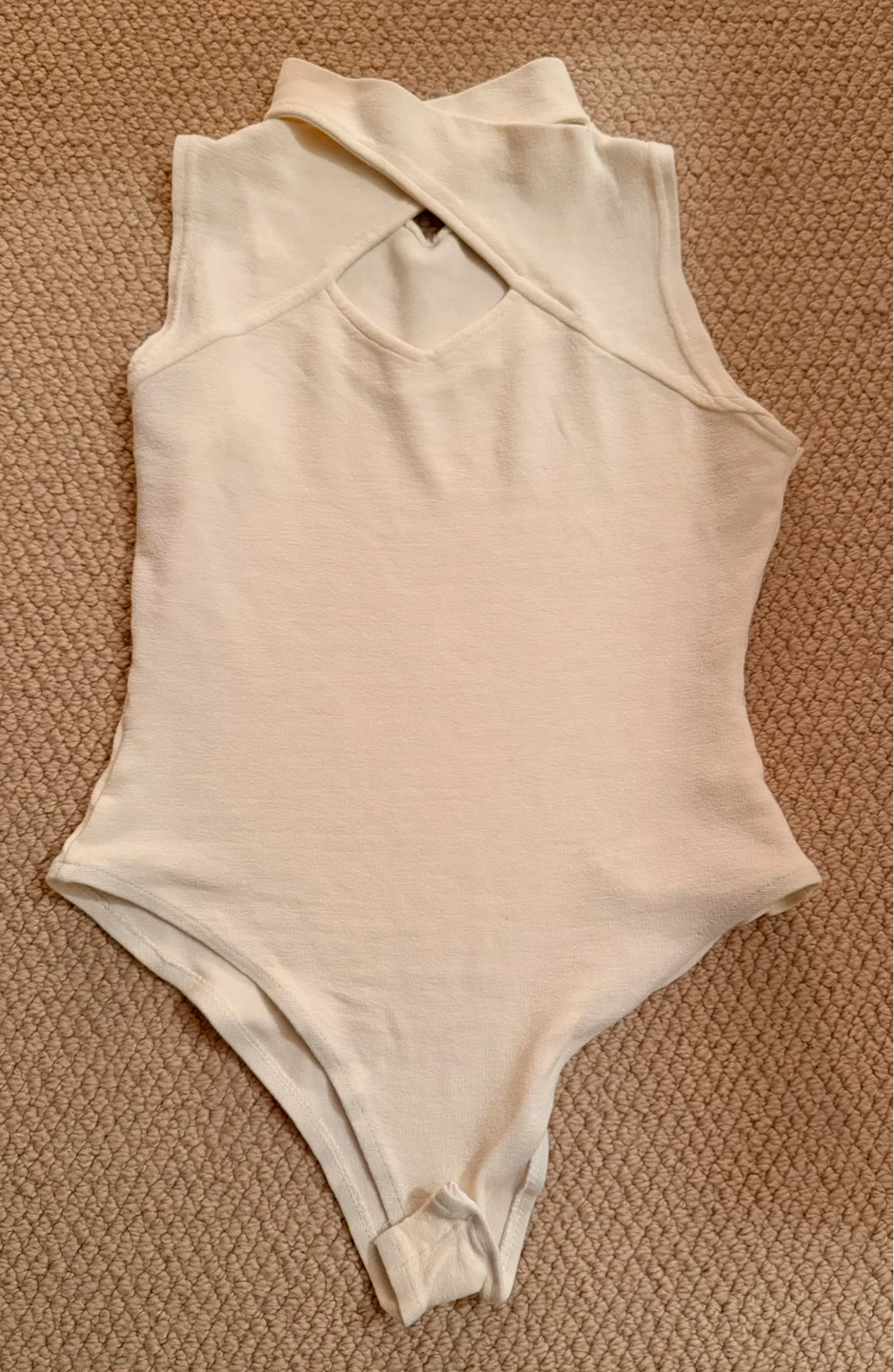 Off White Sleeveless Top / body with mock neck - photo 2