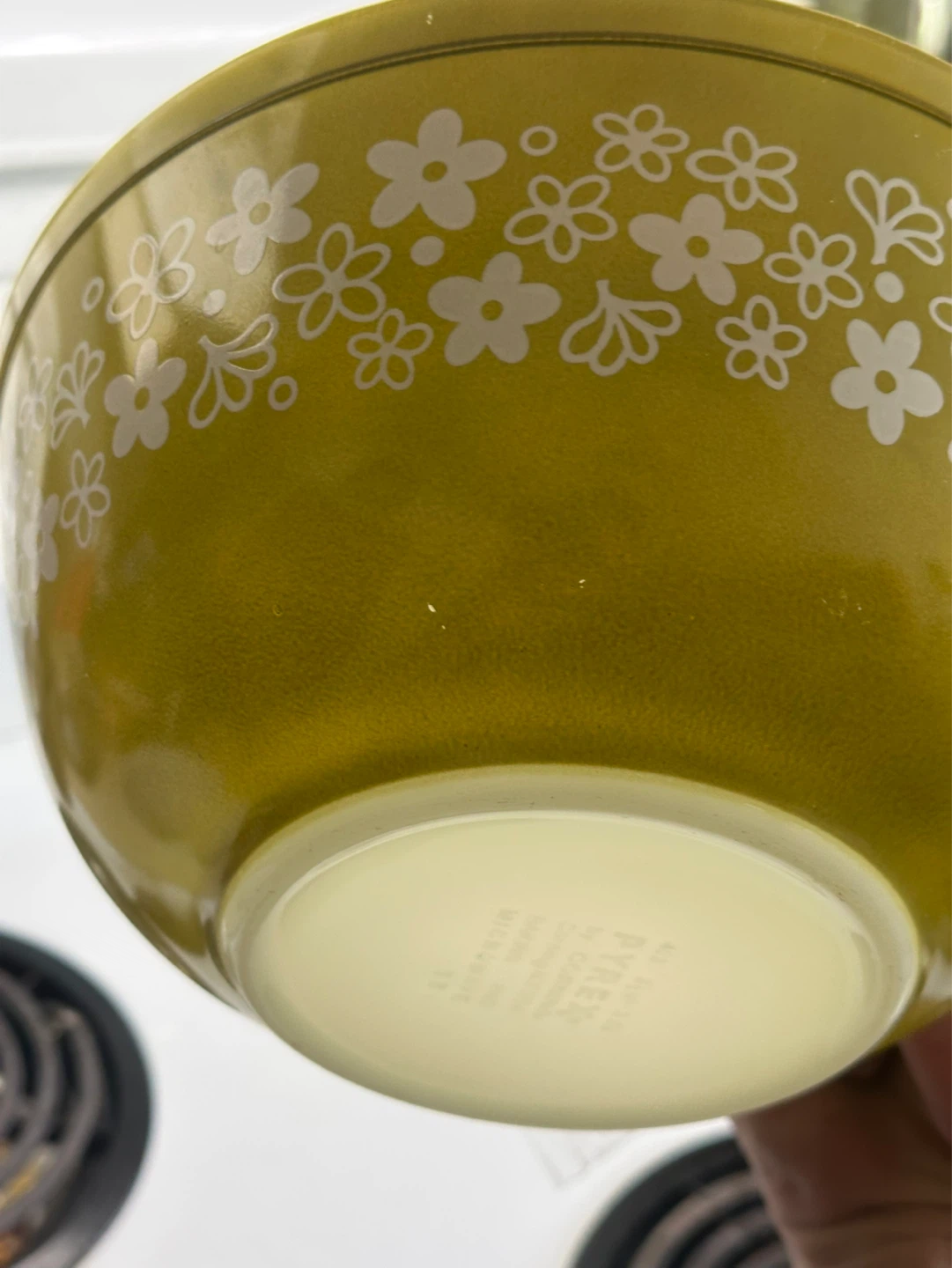 pyrex crazy daisy 402,403 mixing bowls - photo 5