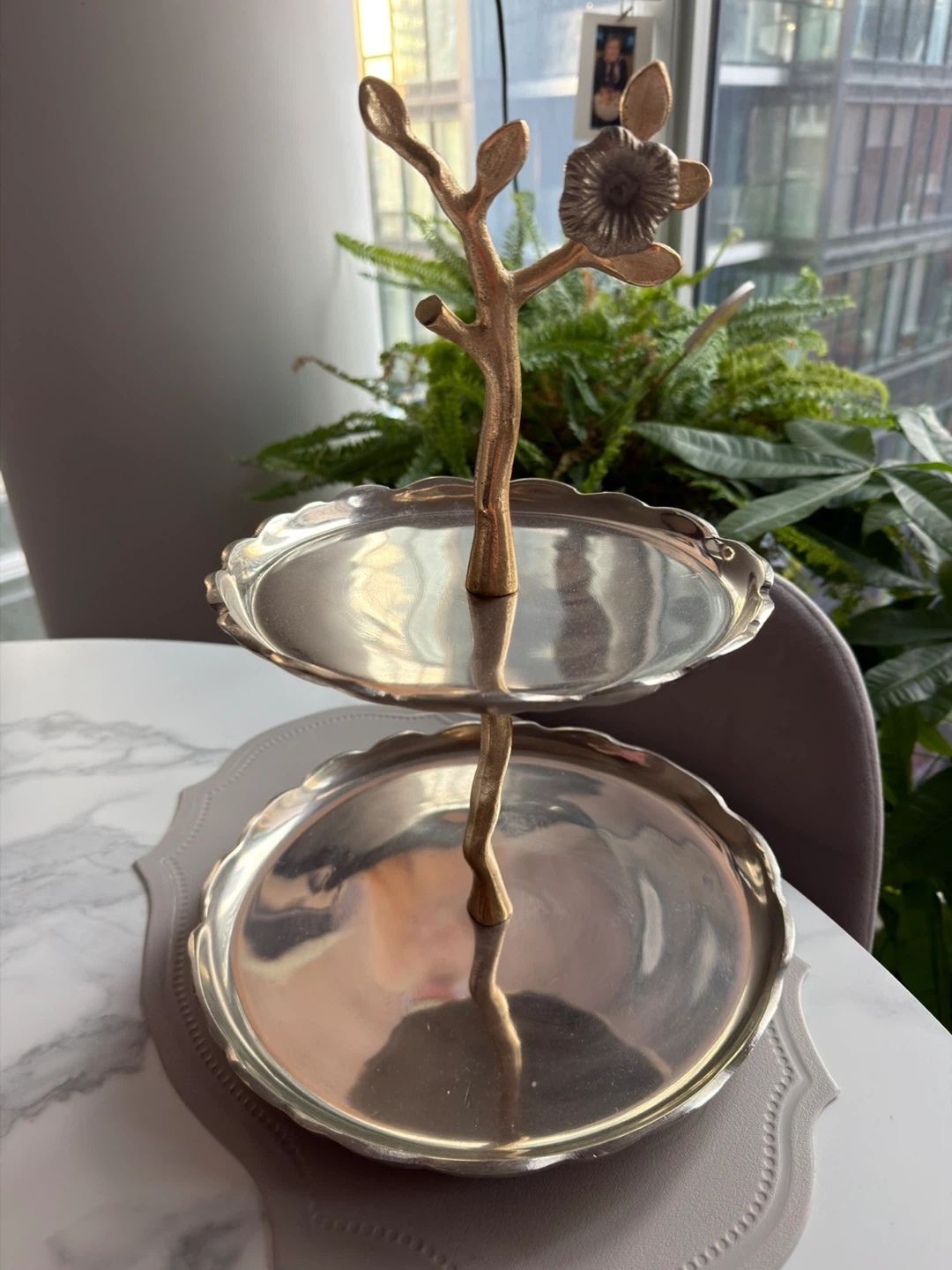 Two-Tier Decorative Serving Stand