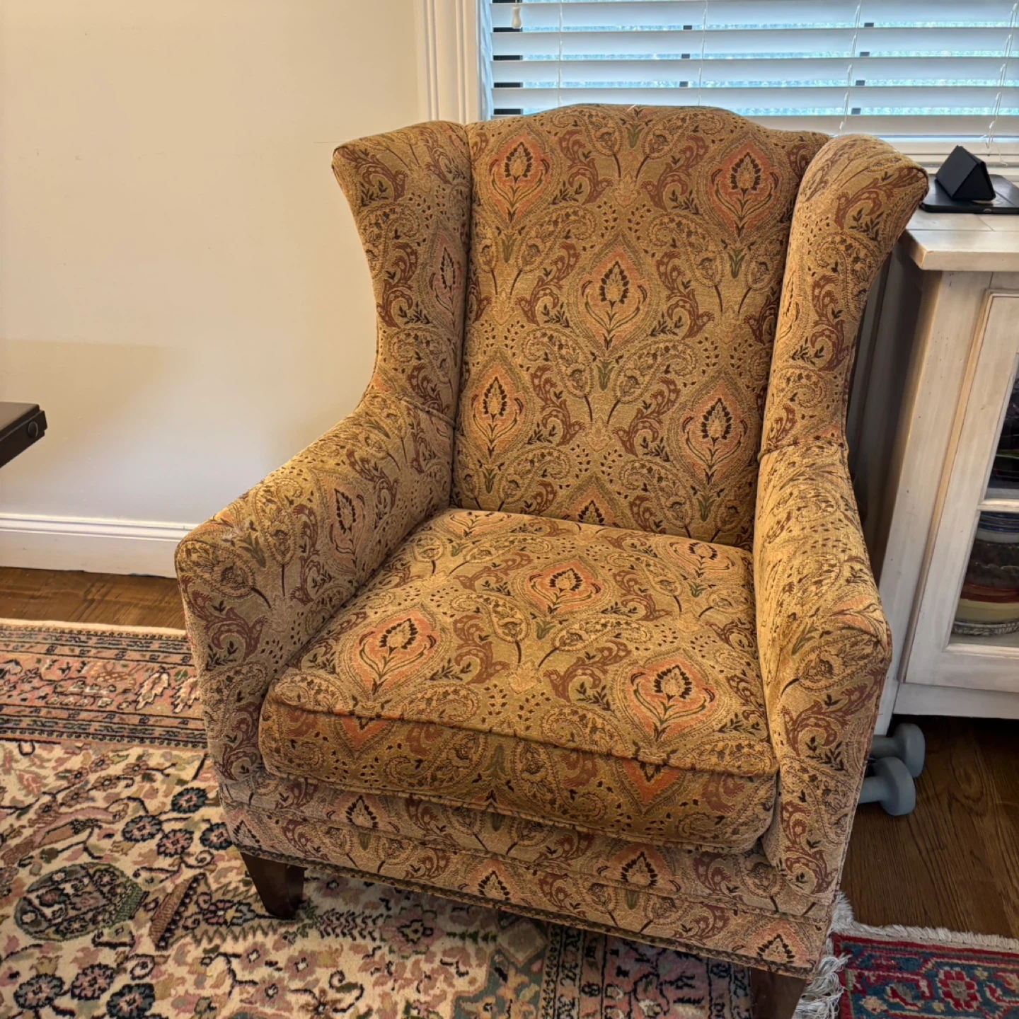 Macy’s Wingback Accent Chair - Ornate Paisley Pattern - photo 3