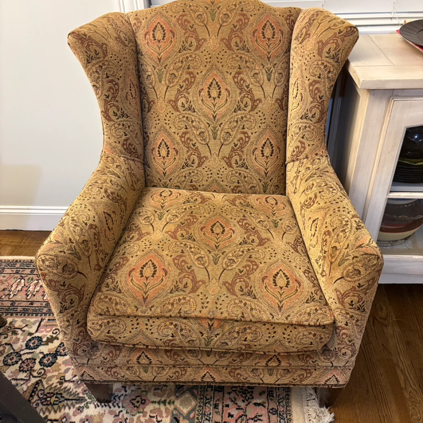 Macy’s Wingback Accent Chair - Ornate Paisley Pattern - photo 2