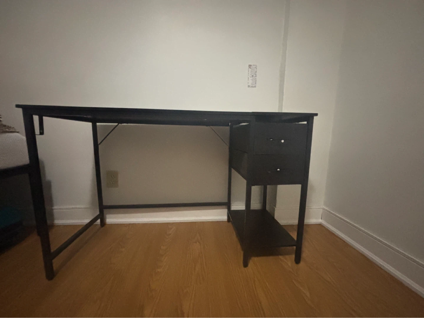 Black Writing Desk with Drawers