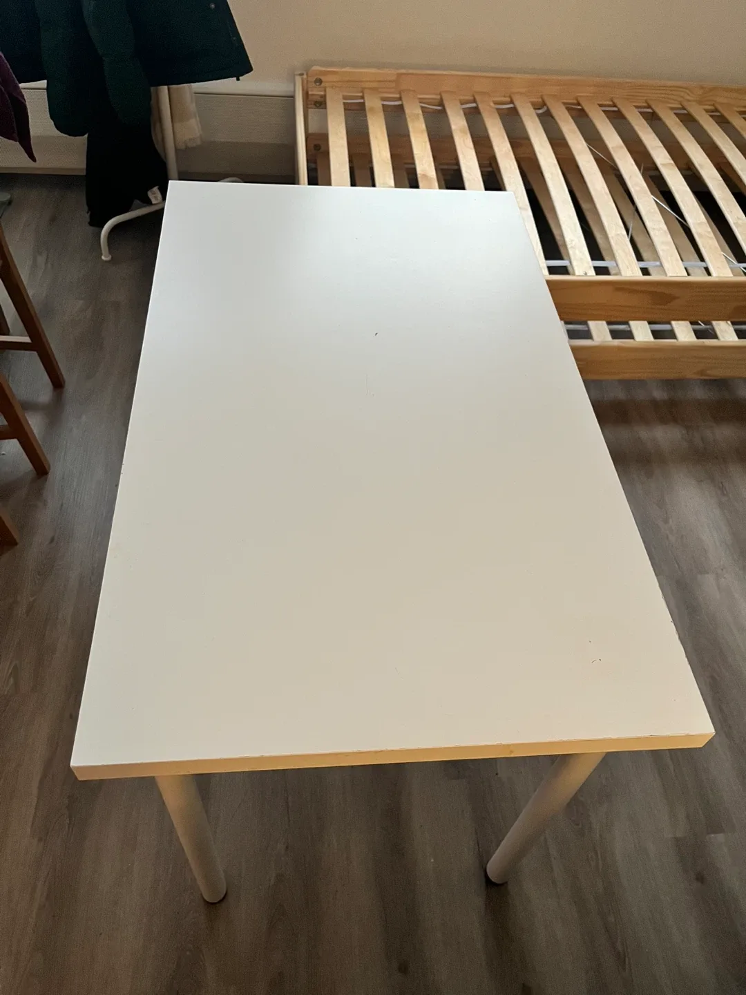 White rectangular table
