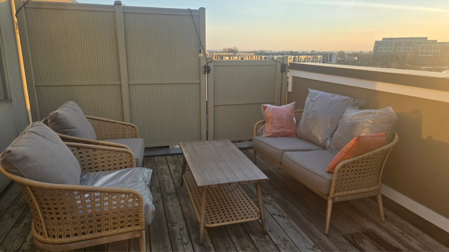 Sold)Metal Wicker style Patio Furniture Set with Sofa and Chairs - photo 5