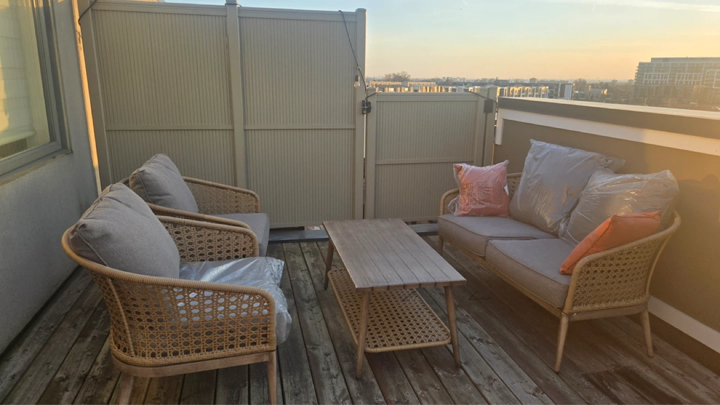 Sold)Metal Wicker style Patio Furniture Set with Sofa and Chairs - photo 4