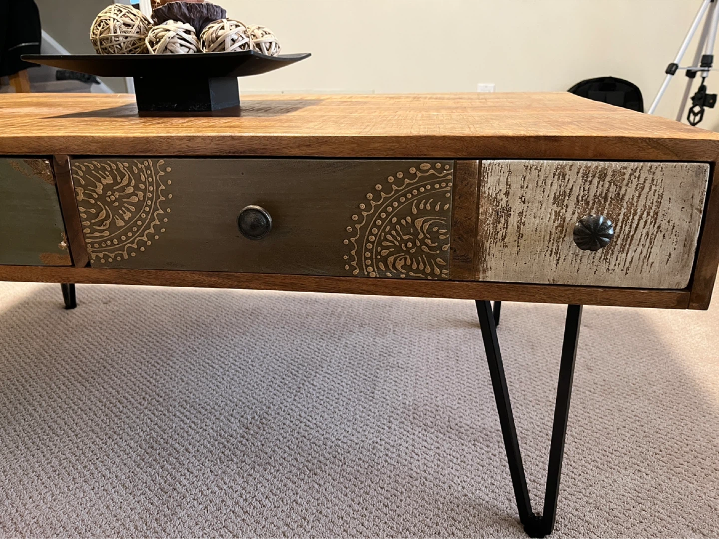 Rustic Mid-Century Modern Coffee Table with 4 Drawers - photo 4