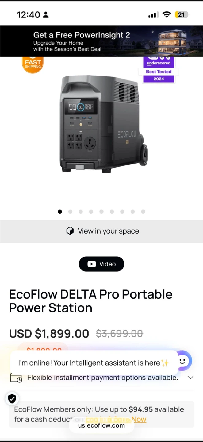 EcoFlow DELTA Pro Portable Power Station - photo 2