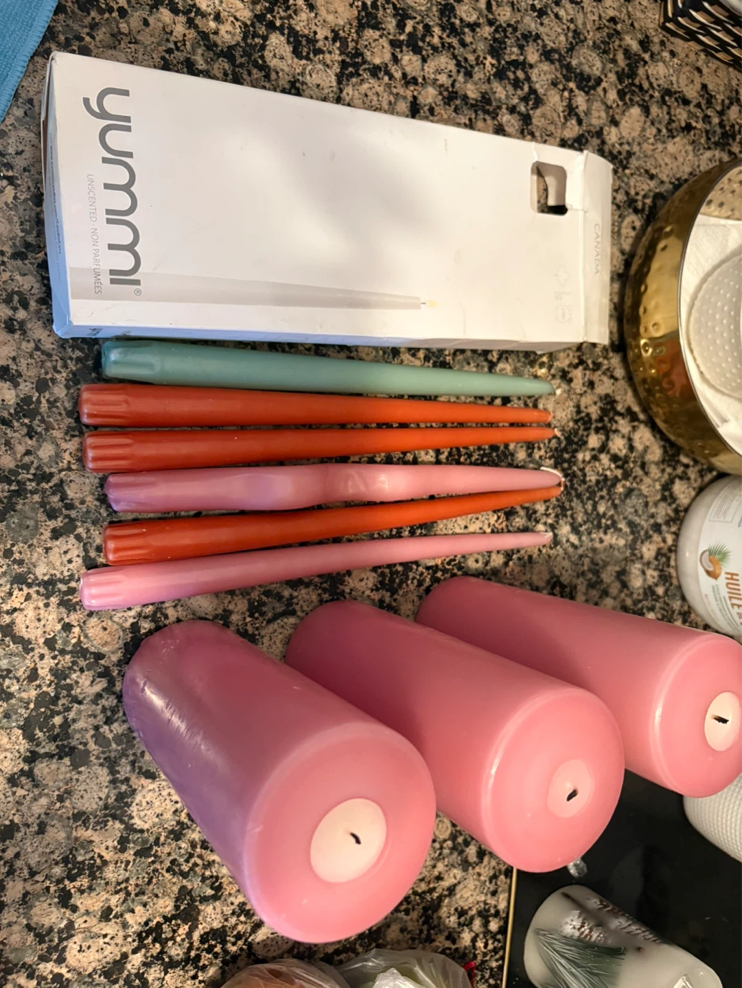 Yummi Unscented Taper and Pillar Candles Bundle