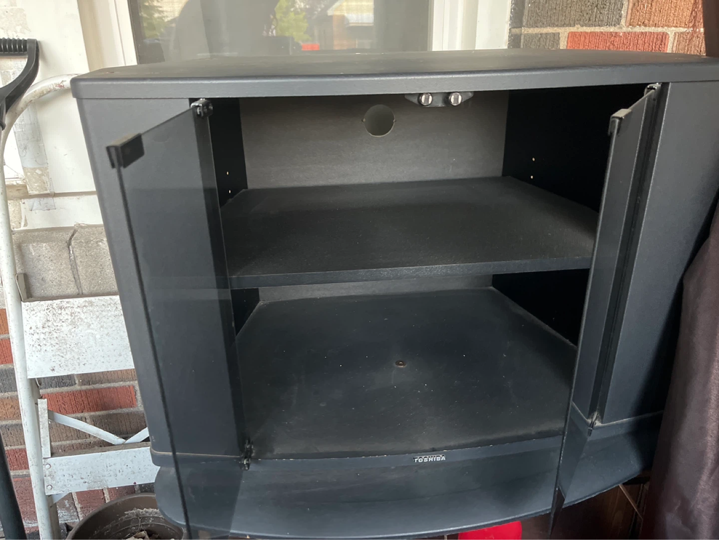 Toshiba TV Stand with Glass Doors