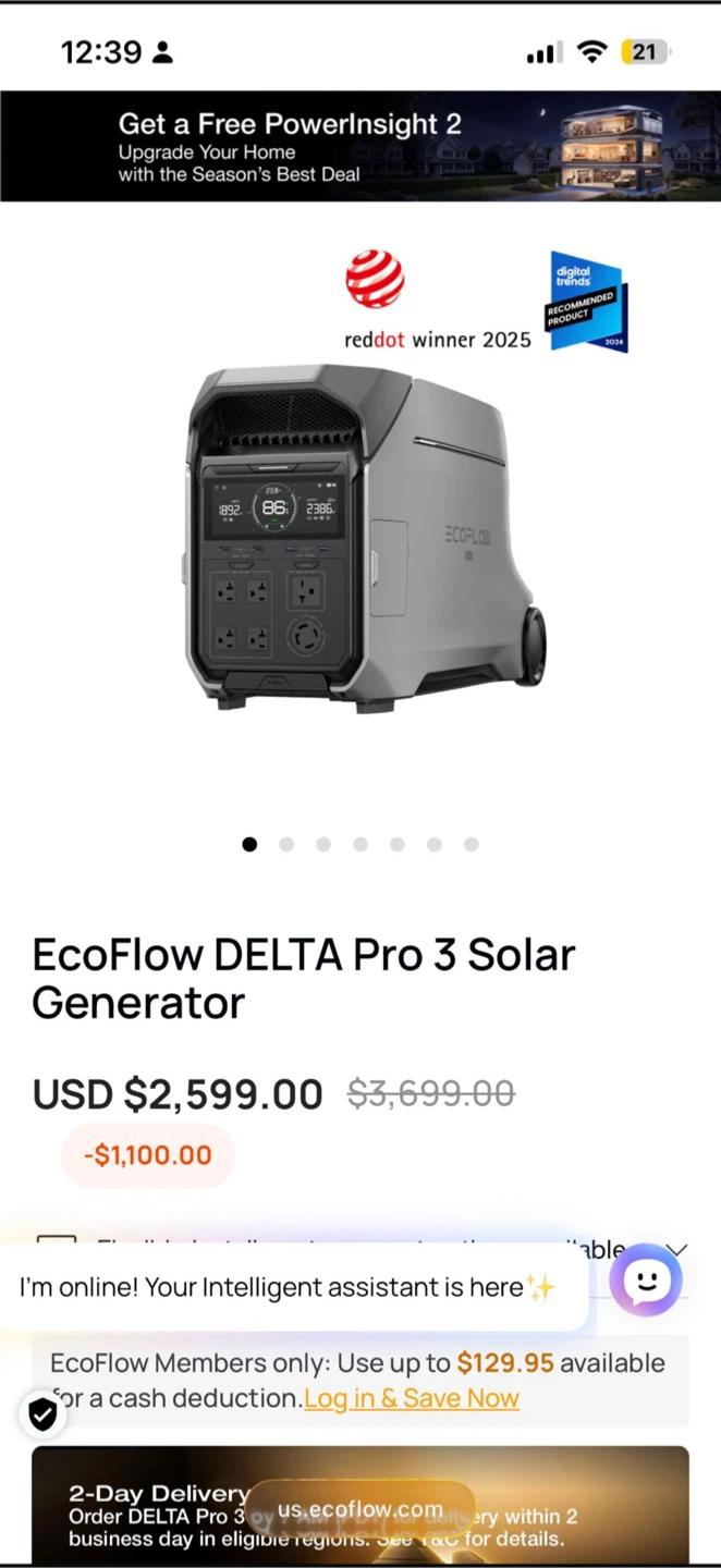 EcoFlow DELTA Pro 3 Solar Generator - photo 3