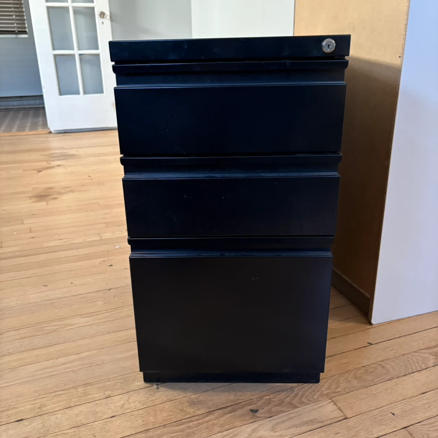 Black 3-Drawer Mobile File Cabinet - photo 2