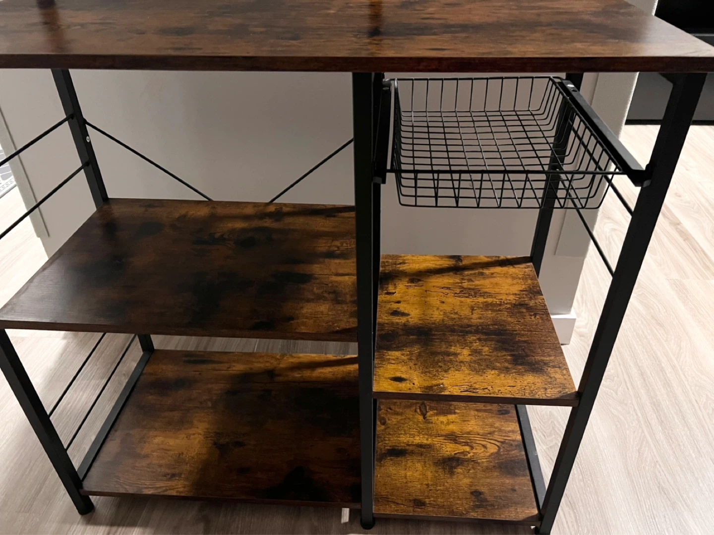 Wood & Metal Storage Shelf / Kitchen Rack - photo 3