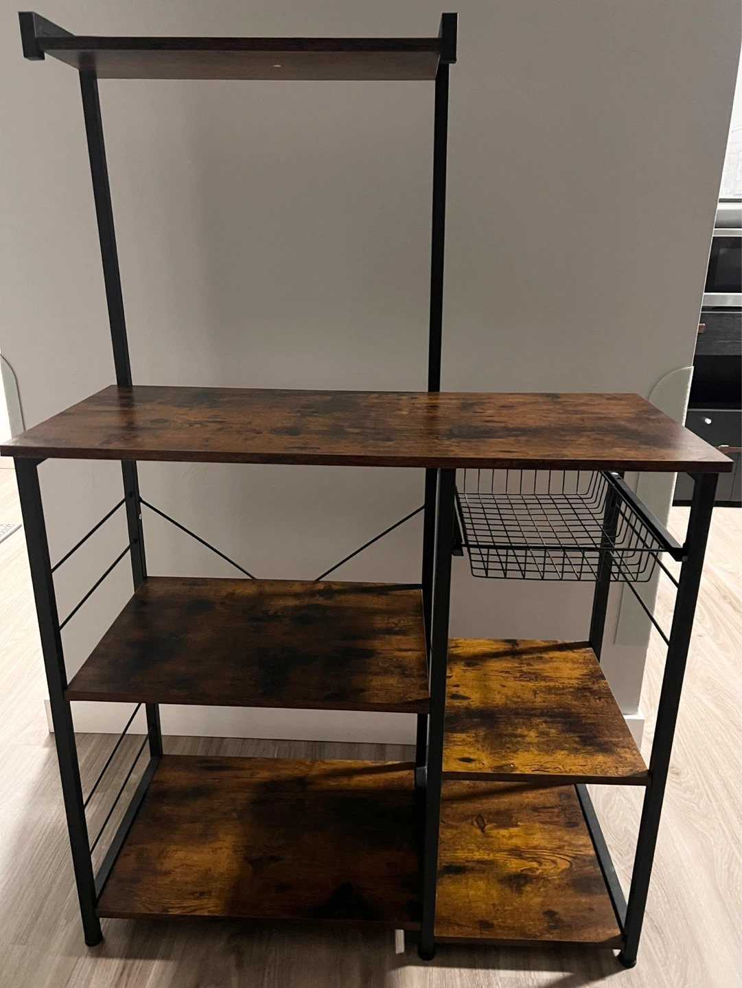 Wood & Metal Storage Shelf / Kitchen Rack